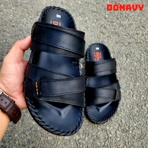 Dép nam 2 quai da bò 100% DONAVY hàng cao cấp donavy2quaidela may full quai và đế chắc chắn d.dela