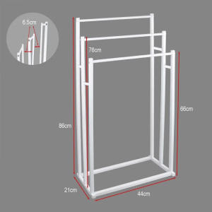 3 Layer Towel Rack Standing with Wheels Clothes Drying Racks Thickened Metal Towel Holder Bathroom Storage Organizer for Bathroom Balcony