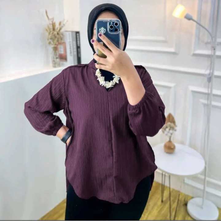 OUTER%20BABY%20CRUSH%20ATASAN%20WANITA%20BELAHAN%20SAMPING%20LIVIA%20BLUS%20BAJU%20WANITA%20BLOUSE%20KEKINIAN%20-%20Image%207