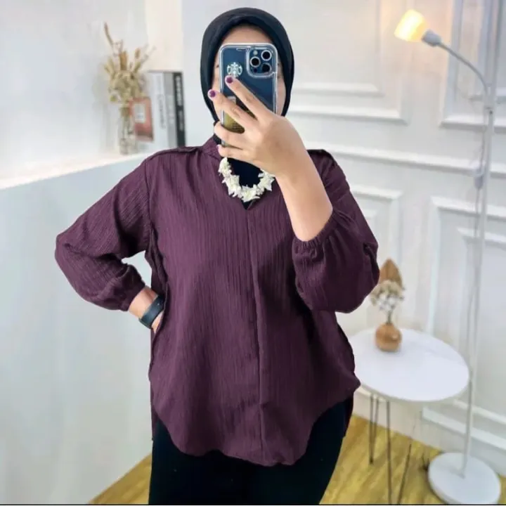 Atasan%20Wanita%20Blouse%20Semi%20Outer%20Vneck%20Style%20Kekinian%20-%20Image%207