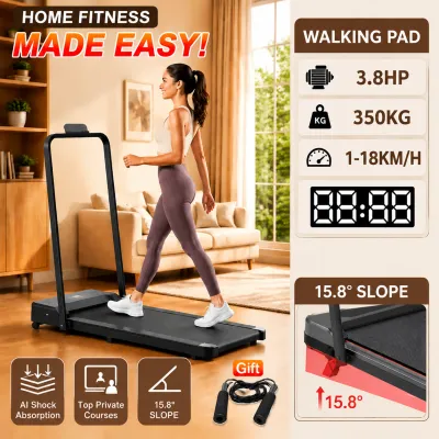 【Free Lubricating Oil】 Yeesall 4.0HP Treadmill Exercise With Armrests Threadmill Electric Walking Machine LED Electric 1-20KM/H Flat Walking Treadmill. Quiet running Walking Pad Foldable Walking Pad Black Style Foldable Treadmill