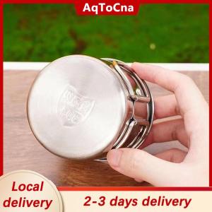 [COD] AqToCna Ship within 24 hours 1Pc Stainless Steel Folding Handle Cup Portable Carabiner Cup Outdoor Camping Cups for Home Outdoor Camping Accessories