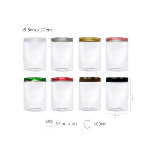 Plastic Cookie Jar Containers 8.5cm Diameter 8 Colours 6 Sizes Disposable Food Storage Jars Kitchenware