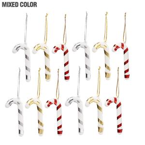 12PCS 7CM Christmas Tree Hanging Ornament Christmas Glitter Candy Cane Pendant Christmas Decorations for Home