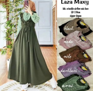 GAMIS LAZA MAXI JUMBO-DRESS LAZA KRINGKLE MIX BRUKAT-GAMIS MODEL LAZA TERBARU