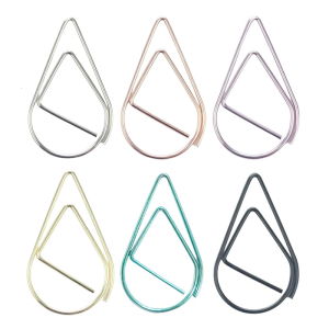 100 cái hình giọt nước kẹp giấy cho đồ dùng học tập văn phòng đánh dấu trang sách bằng kim loại Clip giấy trang trí kẹp giấy