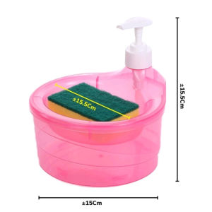 Tempat Sabun Cuci Piring 1000ml Model Mangkuk Bulat Pump 2 in 1 Multifungsi Free Busa Sponge