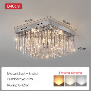 Nordic led lampu langit-langit kristal lampu ruang tamu untuk kamar tidur lampu gantung langit-langit rendah