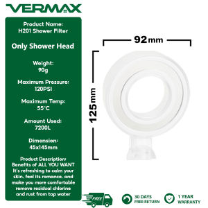 Vermax Fragrance Shower Filter Vitamin C Shower Head Filter Korea For Skin Care & Hair Loss Chlorine Removal