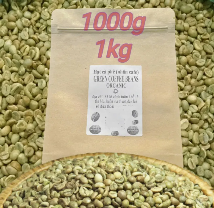 GREEN COFFEE BEANS ORGANIC_hạt cà phê xanh_nguyên hạt_ 1kg(1000g)