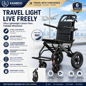 Ready Stock 8.2kg Lightweight Foldable Manual Wheelchair Breathable Oxford Cushion Compact Design for Elderly Home Travel Airplane