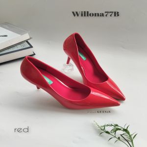 Maude GUESIS - Sepatu High Heels Wanita Stiletto Polos Glossy 7cm | WILLONA 77B