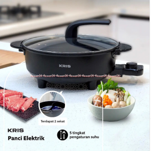 Kris 5L Electric Hot Pot Panci Elektrik Dengan Listrik Bisa Atur Thermostat Panci Rebus Daging Soup Krischef 5 litter Krisbow Dengan Tutup