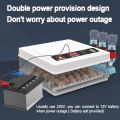 220V/12V Eggs Incubator 12/24/48/64/130 Eggs Automatic Chicken Egg Incubator Constant Temperature Incubator Auto Turning Hatcher Chicken Duck Goose Quail Bird Humidity Temperature Control Dual power supply Egg Incubator Fully Automatic Egg Automatic. 