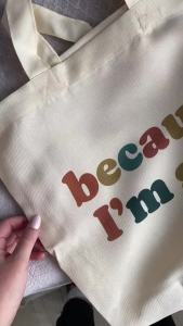 Customized Fabric Bag / Reusable Polyester Bag / Add Your Text or Image
