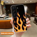 CASE INFINIX HOT 50 PRO PLUS - CASING MOTIF FIRE - Softcase Premium - Bening Transparant - Silikon HP - Kesing - Cassing - Case Terbaru. 