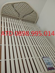 Giường sắt đơn ống tròn giá rẻ 1 người nằm 80cm1m1m2 dài 2m tháo ráp bảo hành 2 năm ATD