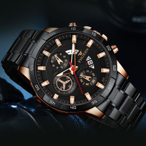 Jam Tangan Pria Rantai & Kulit-jam tangan pria terbaru BINBOND C15 2024 Jam Tangan Pria Import-Jam Tangan Pria Anti Air dan anti karat-bisa COD