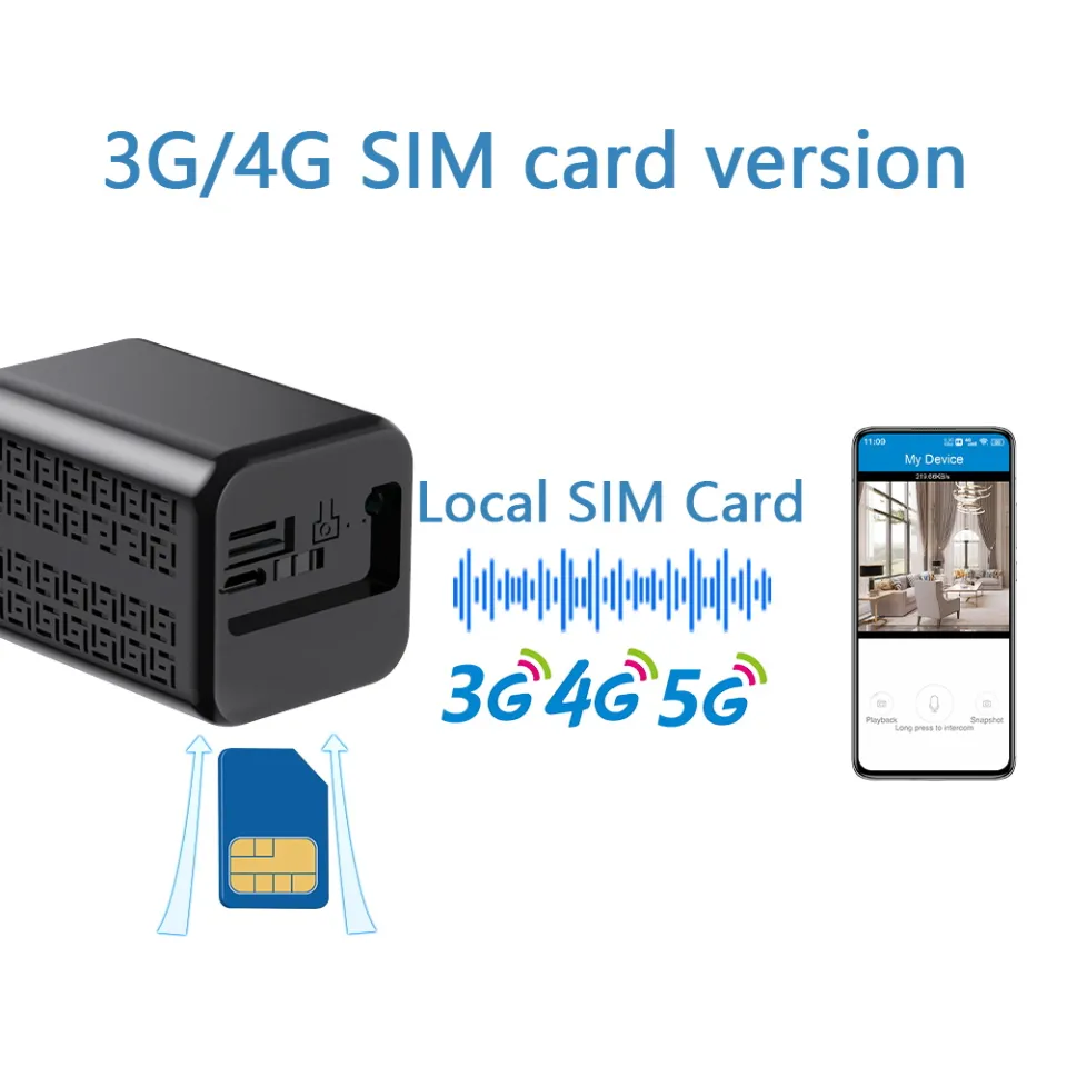 4K 8MP Built In Battery 4G Sim Card Mini IP Camera 120° Wide Angle