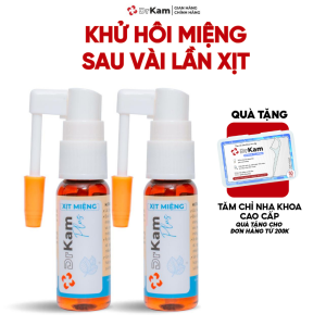 Combo 2 xịt miệng chuẩn y khoa DrKam Khử hôi miệng giảm viêm họng viêm amidan