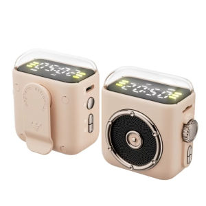 【🔥SG STOCK🔥】RICHMENTMALL Mini Wireless Bluetooth Speaker Magnetic Backclip Time Display Hifi Sound Night Light TF Card MP3 Music Player
