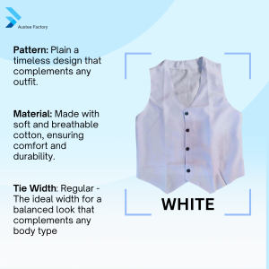 Checked Austee Formal Attire Chaleco Or Vest Kids Adult White