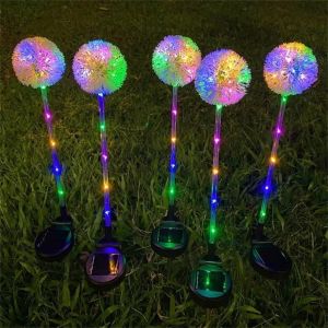 GTRBFDS Waterproof Solar Outdoor Lights 1/3 Heads Solar Powered Dandelion Lights Energy Saving Insertion Decorative Lamp