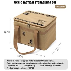 Foldable Camping Storage Bag 30/42L - Waterproof 600D Fabric Outdoor Organizer with Professional Compartments Portable Lightweight Design for Hiking Camping Travel Durable Leak-Proof Gear Bag Easy to Fold & Store Ideal for Camping Essentials & Outdoor