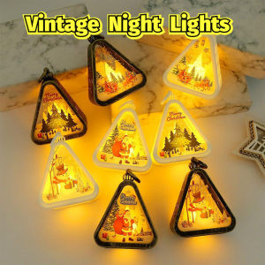 Christmas Flame Light Vintage Night Lights Night Santa Light Home Xmas Ornament Christmas Gift