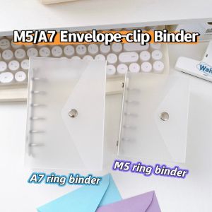 JIYAN2866 PP Envelope-buckle Binder Shell Envelope-buckle Frosted Translucent Photo Album Durable M5/A7 Photocard Holder