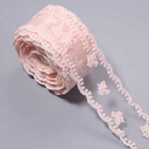 MAKERVY 5Yards 5 Yards Length Lace Trim Ribbon Jacquard Weave 4cm Width Jacquard Embroidery Lace Decorative Hollow Out Pattern Hollow Lace Ribbon DIY Crafts