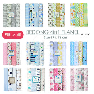 Bedong Bayi Flanel 4in1 Selimut Kain Bedong Alas Tidur Bayi   Motif Lucu Laki-Laki Perempuan Perlengkapan Bayi Termurah BC-206