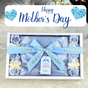 ของขวัญวันแม่ gift set gift box เซตของขวัญ ไหว้คุณแม่ ผ้าพันคอ ดอกมะลิช ชามะลิ แก้ว