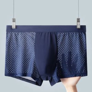 YUCHEN 4Pcs Hollow Men Mesh Boxers Panties Modal Seamless Boxer Shorts Simple Breathable Underwear for Men Male