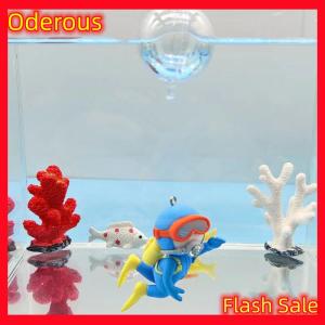 Oderous Whale Riding Girl Aquarium Decoration With Ball Plastic Floating Diver Fish Tank Ornament Cute Cartoon Character Decoration