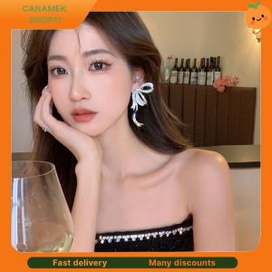 ❣️❣️❣️ 1Pair Luxury Full Rhinestone Bowknot Pendant Earrings For Women Exaggerated Elegant Ribbon Bow Long Tassel Earrings Jewelry