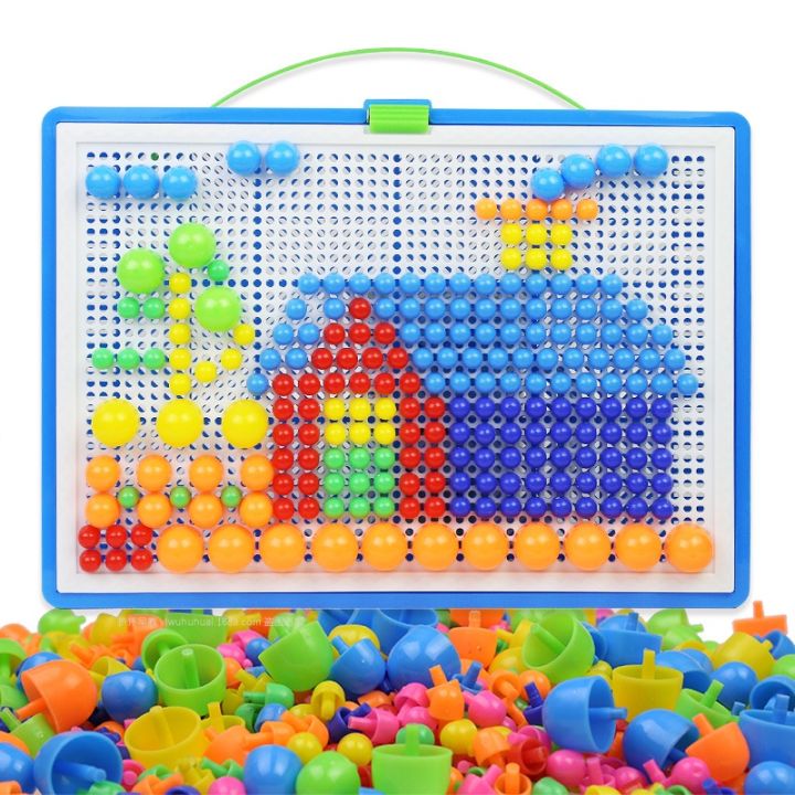 Mushroom Nails Puzzle Pegboard Jigsaw Creative DIY Peg  3D Kids Educational Toys