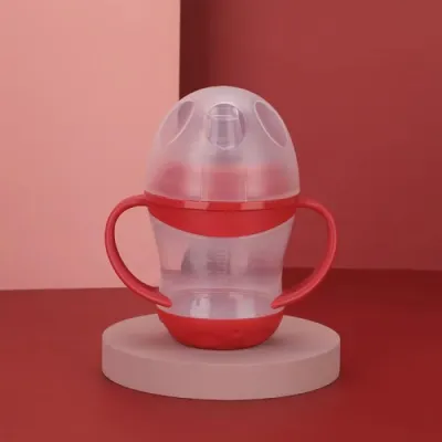 Botol Susu Bayi Dot Silikon 150 ML / 160 ML / 250 ML Anti Bakteri Dot Baby Dengan Pegangan Handle Dot Botol Bayi Silicone Milk Feeding Bottle BPA Food Grade Bentuk Leher Lebar Anti Pecah Anti Sedak