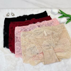 AN327 กางเกงในไซส์ใหญ่ ลูกไม้ซีทรู เอวสูง สำหรับสาวอวบ รอบเอว 28-46 นิ้ว Sale ✅✅✅