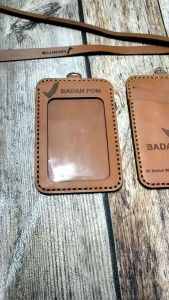 Name Tag Kulit Aslii Free Desain Custom Logo Id Card Dompet Kartu Nama