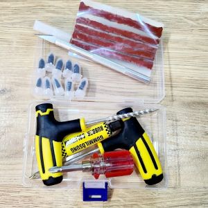 Bộ Dụng Cụ Vá Vỏ Xe Không Ruột Khẩn Cấp 17 Món Đựng Trong Hộp Nhỏ Gọn Tiện Dụng