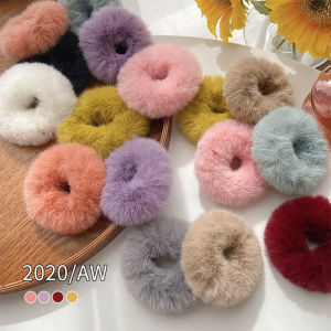 Fluffy Elastic Hair Band Furry Scrunchies Soft Hair Rope Rubber Band Hair Ties For Ladies Hair Accessories