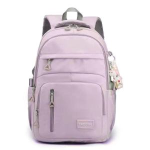 HY BAG #44007 FASHION WOMENS NYLON MATERIAL CLASSIC BACKPACK LARGE CAPACITY WITH LAPTOP POCKET AND PENDANT