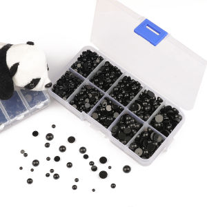 10-500Pcs 3-20Mm Màu Đen Vòng Nhựa An Toàn Mắt Acrylic Động Vật Nhãn Cầu May Hạt Cho Gấu Trúc gấu búp bê Bông thủ công tự làm Trẻ Em Trẻ Em Trẻ Em phụ kiện đồ chơi