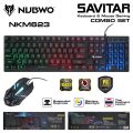 ชุด คีย์บอร์ด เมาส์ มีไฟทะลุตัวหนังสือ สุ  Keyboard And Mouseดคุ้ม -ของแท้ประกัน1ปี   Nubwo NKM-623 SAVITAR. 