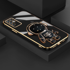 Casing Ponsel untuk Infinix Note 10 Pro NFC Note 11 Note 8 Case astronot lipat dudukan ponsel Casing ponsel penutup lensa penuh kesing pelindung HP silikon lembut Softcase