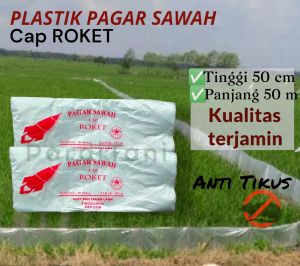 Plastik Pagar Sawah tinggi 50 cm x panjang 50 meter Cap ROKET