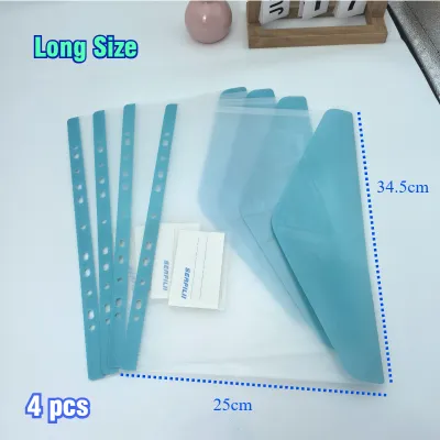 Long/A4 File Bag 11 Hole Loose Leaf Bag for 3/4/5 Ring Binder Transparent Binder Pouch Paper Organizer