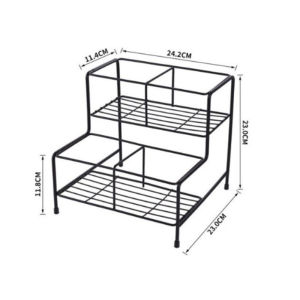 Syrup Rack Fruit Dew Sugar Bottle Holder Sauce Storage Rack Iron Four Grid Display Rack Bar Bottle Organizer Rack