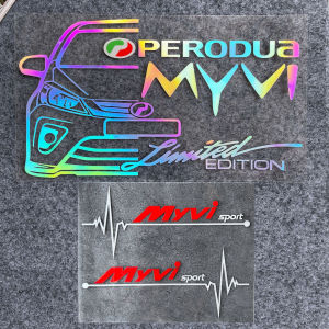 2PCS Perodua Myvi Car Triangle Window Logo Stickers Reflective Car Rear Glass Vinyl Waterproof Decal